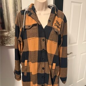 Harley-Davidson Women's Orange and Black Checkered Jacket